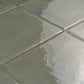 Dark Moss Green 8x8 Glossy Porcelain Zellige Square Subway Tile