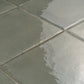 Dark Moss Green 8x8 Glossy Porcelain Zellige Square Subway Tile - Sample