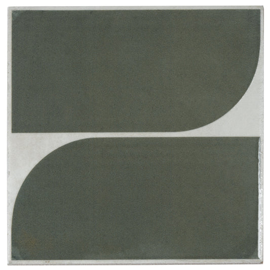 Sage Green Gray 8x8 Matte, Glossy Porcelain Square Motif Tile - Sample