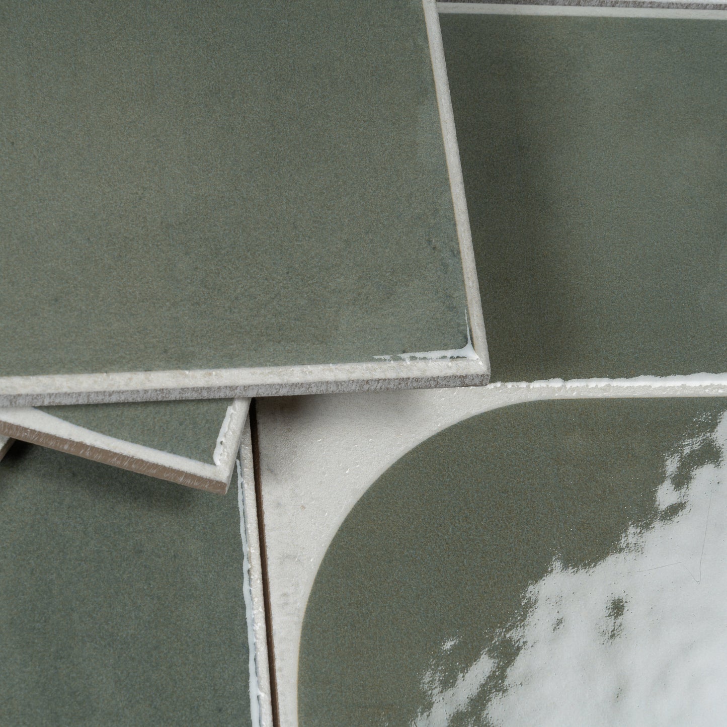 Sage Green Gray 8x8 Matte, Glossy Porcelain Square Motif Tile