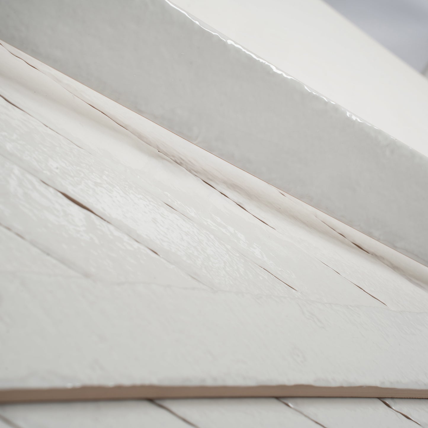 Soft White 2x16 Glossy Ceramic Zellige Subway Tile - Sample