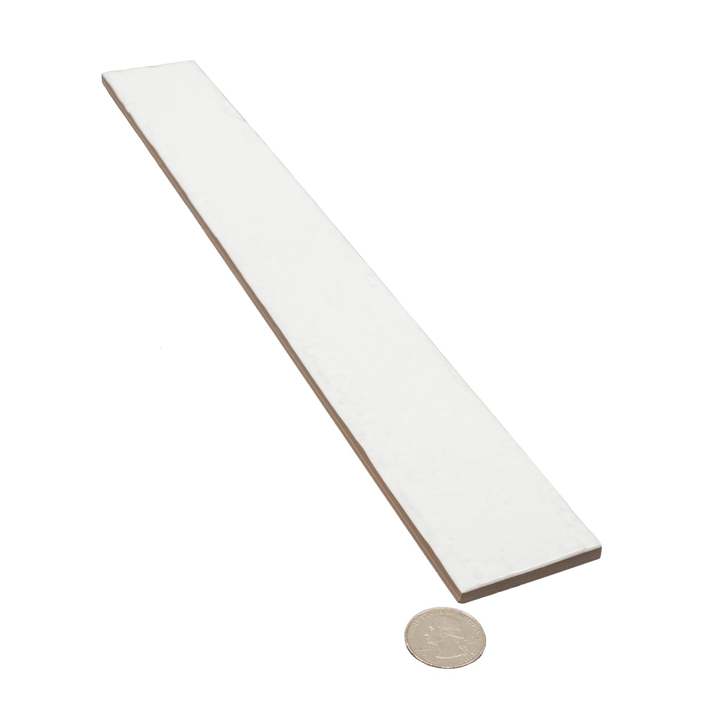 Soft White 2x16 Glossy Ceramic Zellige Subway Tile - Sample