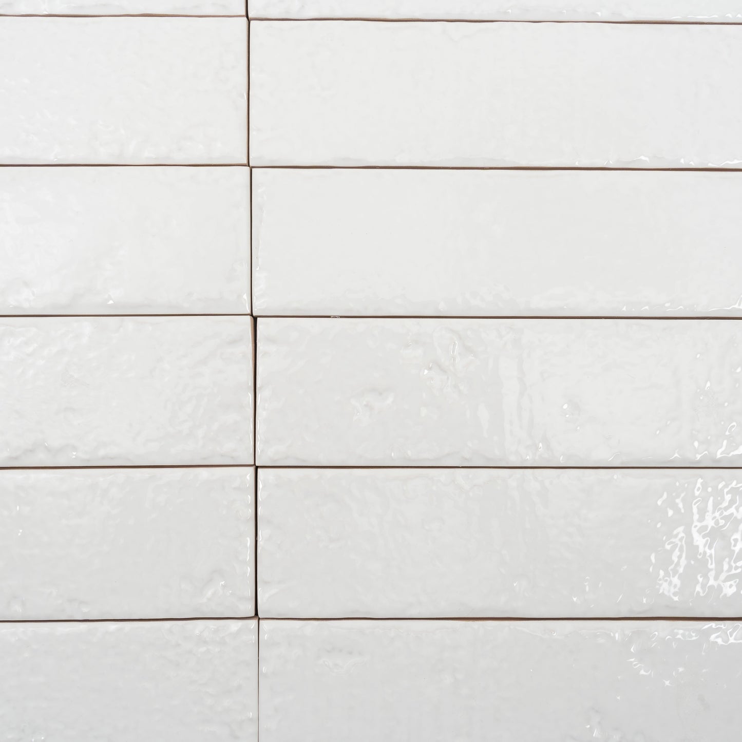 Soft White 2x16 Glossy Ceramic Zellige Subway Tile