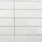 Soft White 2x16 Glossy Ceramic Zellige Subway Tile - Sample