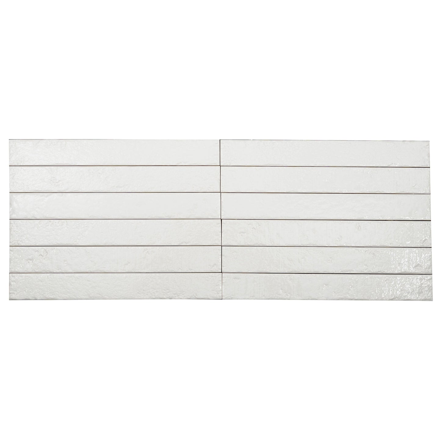 Soft White 2x16 Glossy Ceramic Zellige Subway Tile - Sample