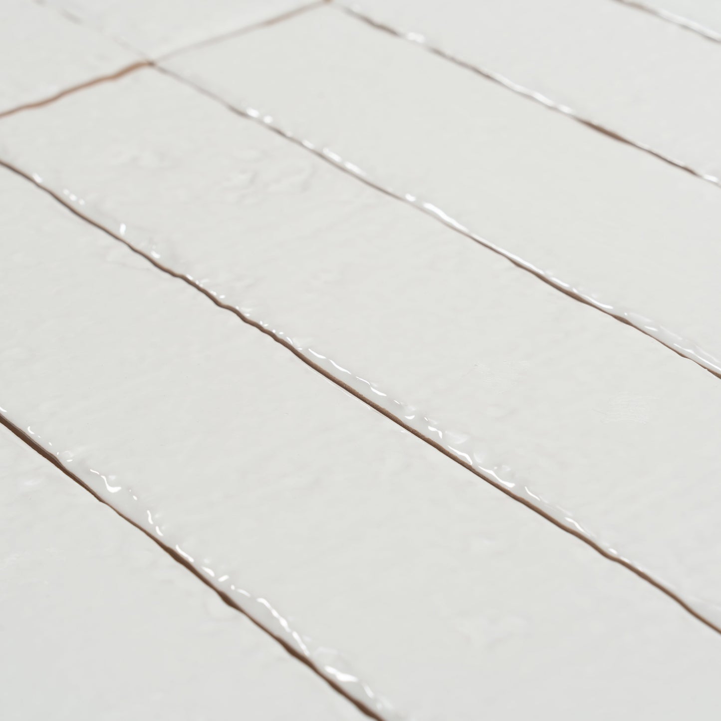 Soft White 2x16 Glossy Ceramic Zellige Subway Tile - Sample