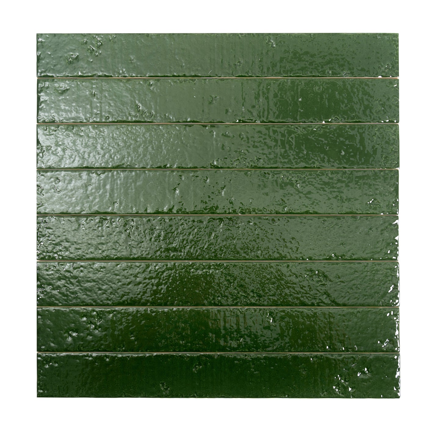 Tropical Green 2x16 Glossy Ceramic Zellige Subway Tile - Sample