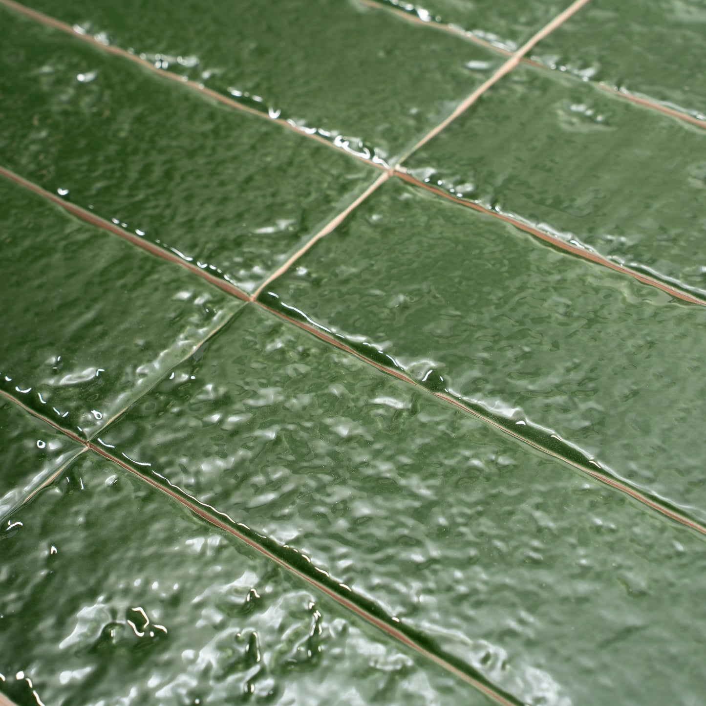 Tropical Green 2x16 Glossy Ceramic Zellige Subway Tile - Sample