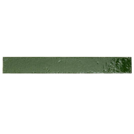 Tropical Green 2x16 Glossy Ceramic Zellige Subway Tile