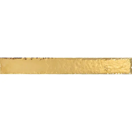 Brushed Gold 2x16 Glossy Ceramic Zellige Subway Tile - Sample