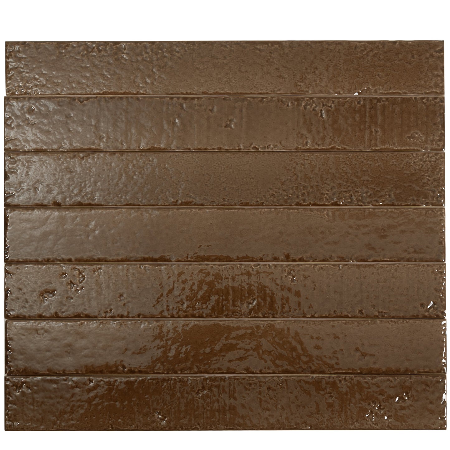 Terra Mocha 2x16 Glossy Ceramic Zellige Subway Tile