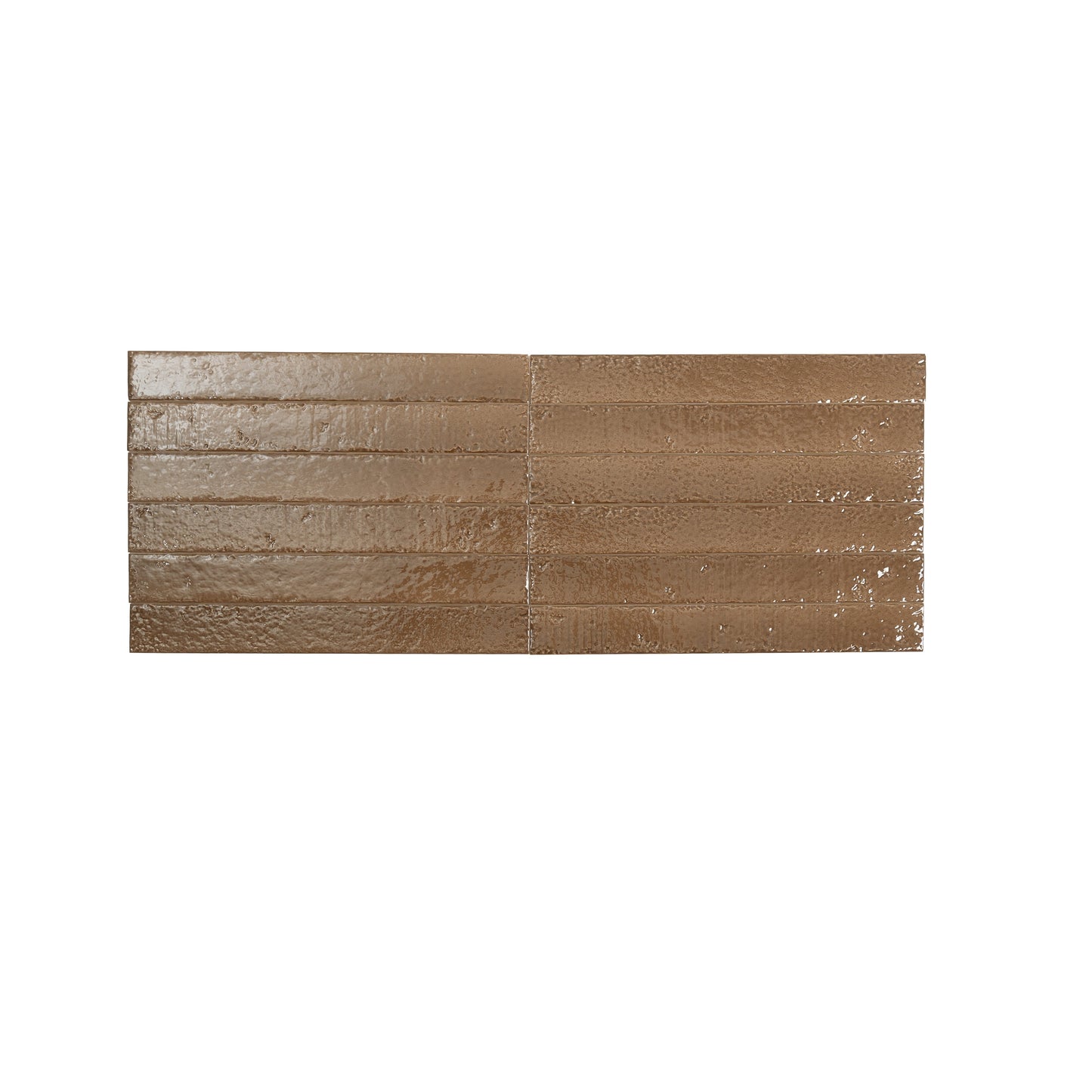 Terra Mocha 2x16 Glossy Ceramic Zellige Subway Tile - Sample