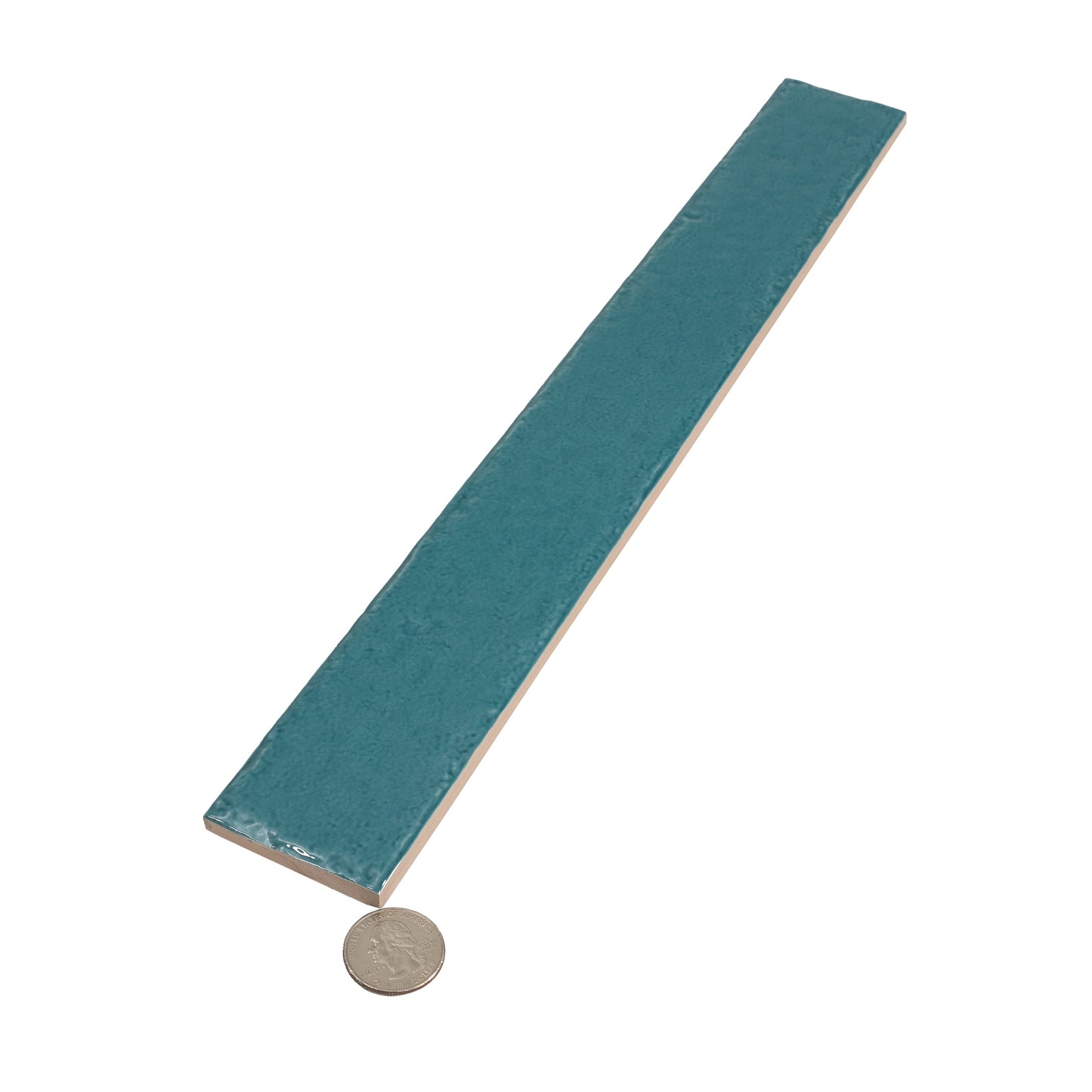 Tropical Teal 2x16 Glossy Ceramic Zellige Subway Tile