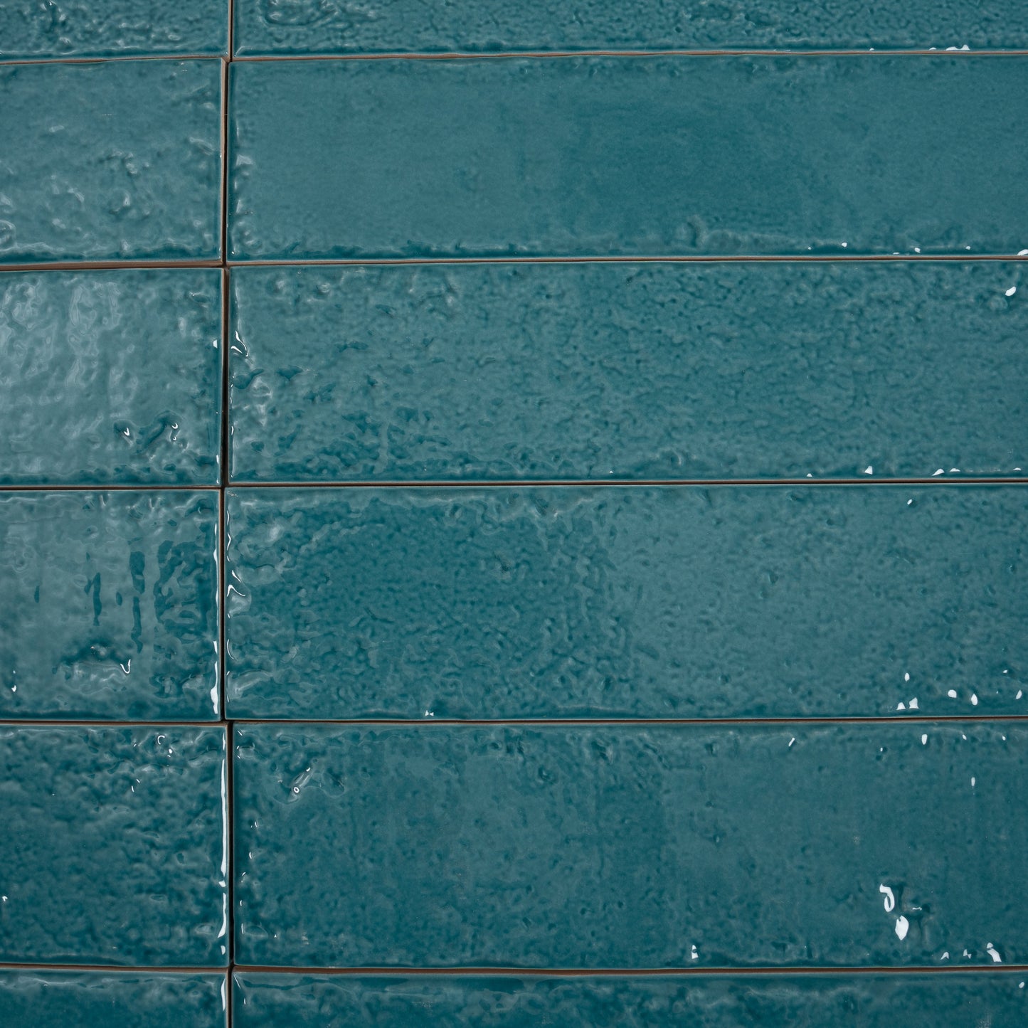 Tropical Teal 2x16 Glossy Ceramic Zellige Subway Tile