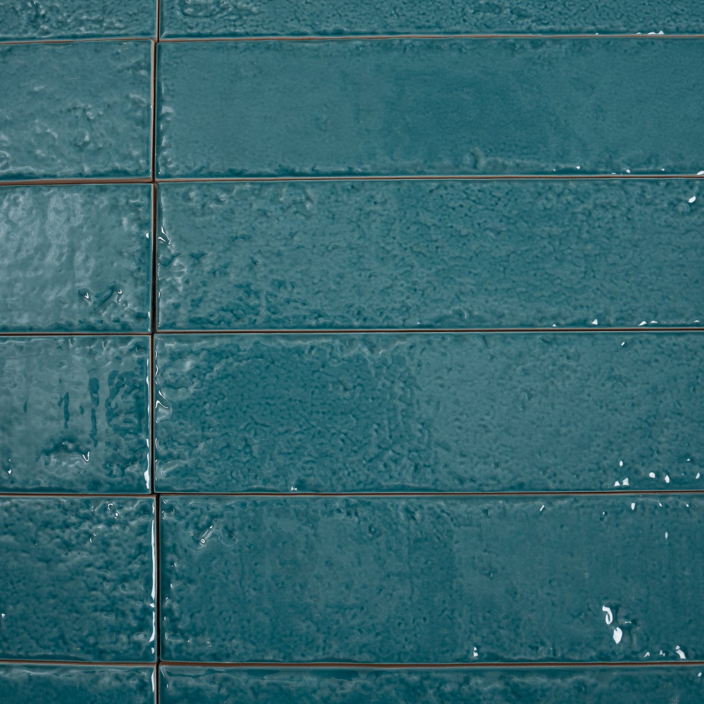 Tropical Teal 2x16 Glossy Ceramic Zellige Subway Tile - Sample