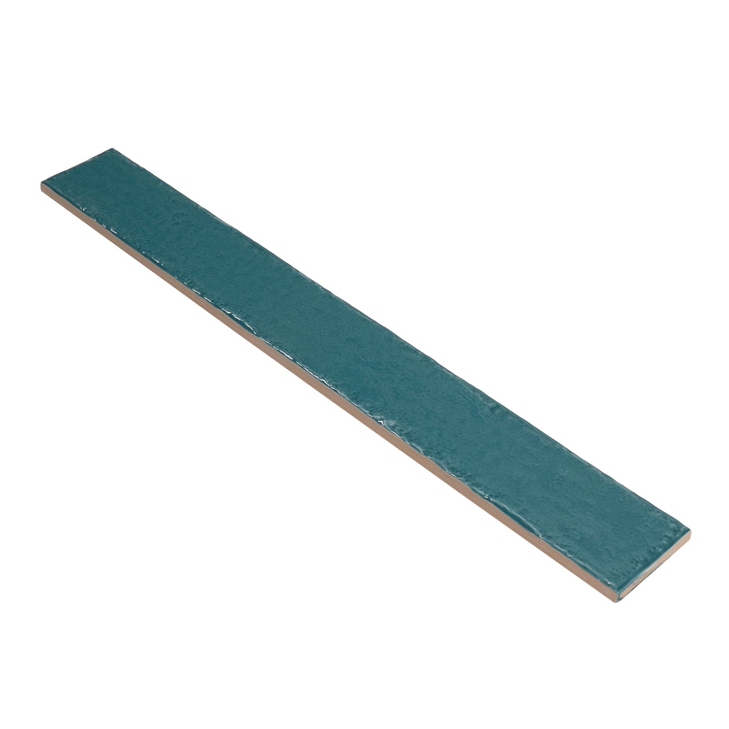 Tropical Teal 2x16 Glossy Ceramic Zellige Subway Tile - Sample
