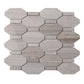 Gray 11 x 12 Polished, etched Marble Mosaic Tile