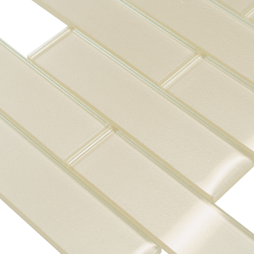 Chiffon White 12 x 12 Glossy Glass Mosaic Tile