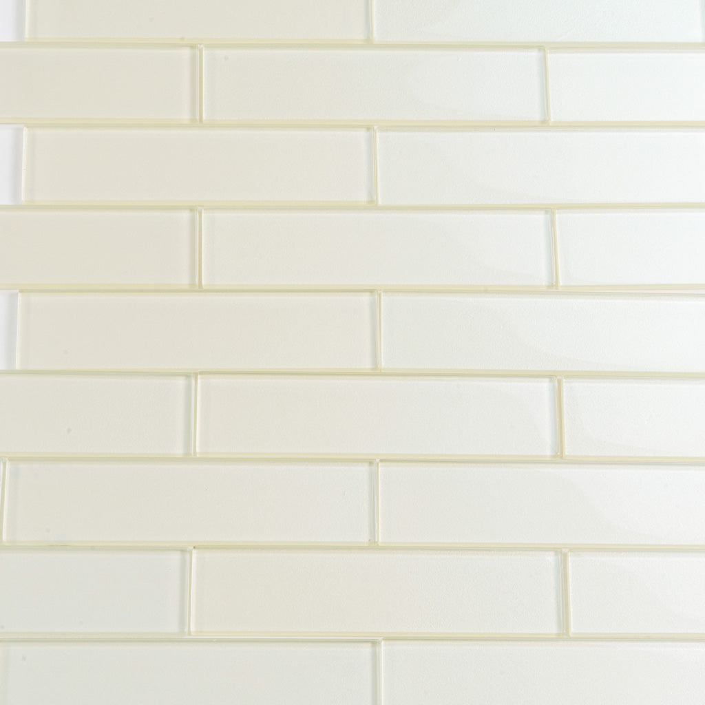 Powder White 12 x 12 Glossy Glass Mosaic Tile