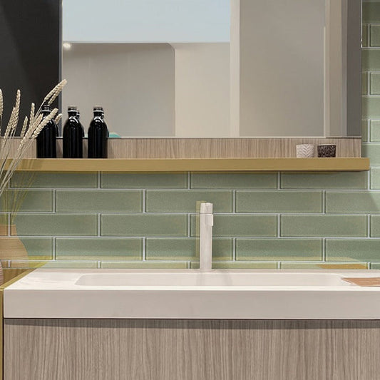 Light Sea Green 12 x 12 Glossy Glass Mosaic Tile - Sample