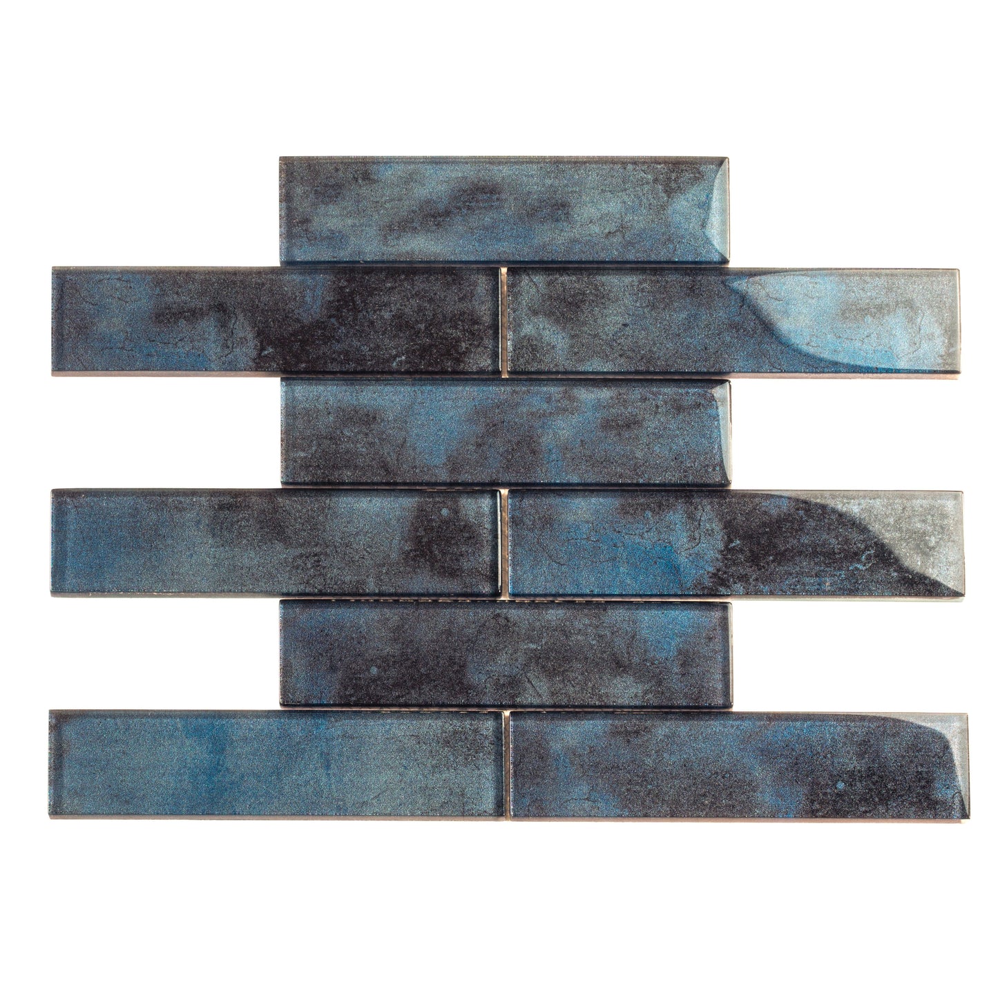 Stone Blue 12x12 Glossy Glass Mosaic Tile Sample