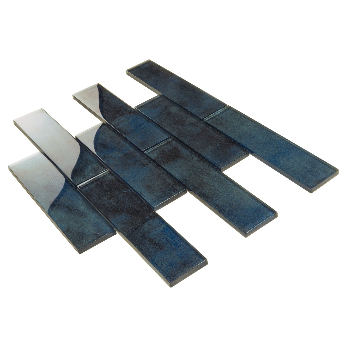 Stone Blue 12x12 Glossy Glass Mosaic Tile