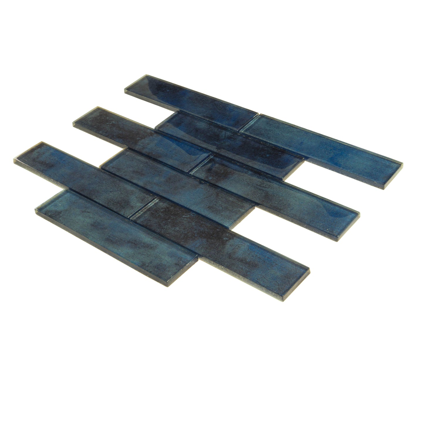 Stone Blue 12x12 Glossy Glass Mosaic Tile Sample