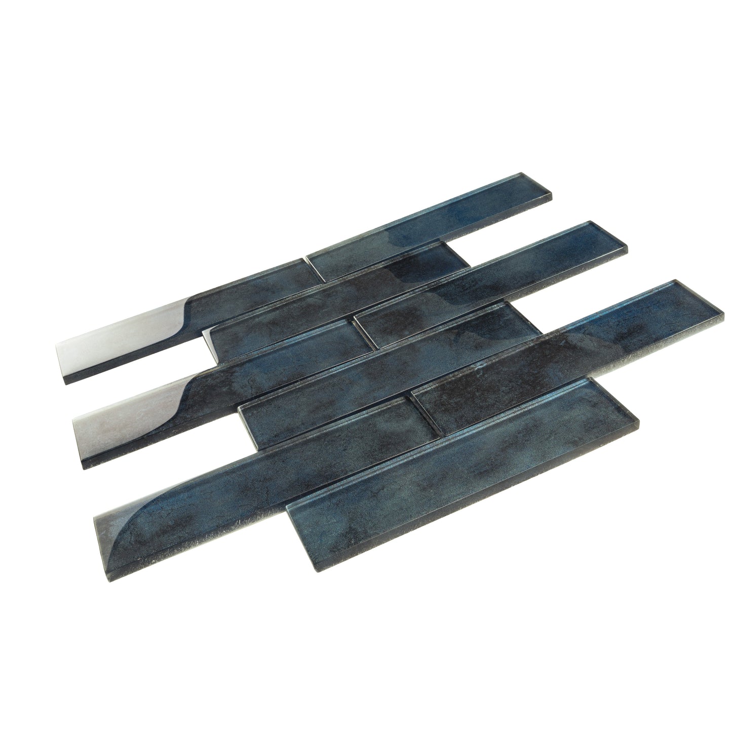 Stone Blue 12x12 Glossy Glass Mosaic Tile