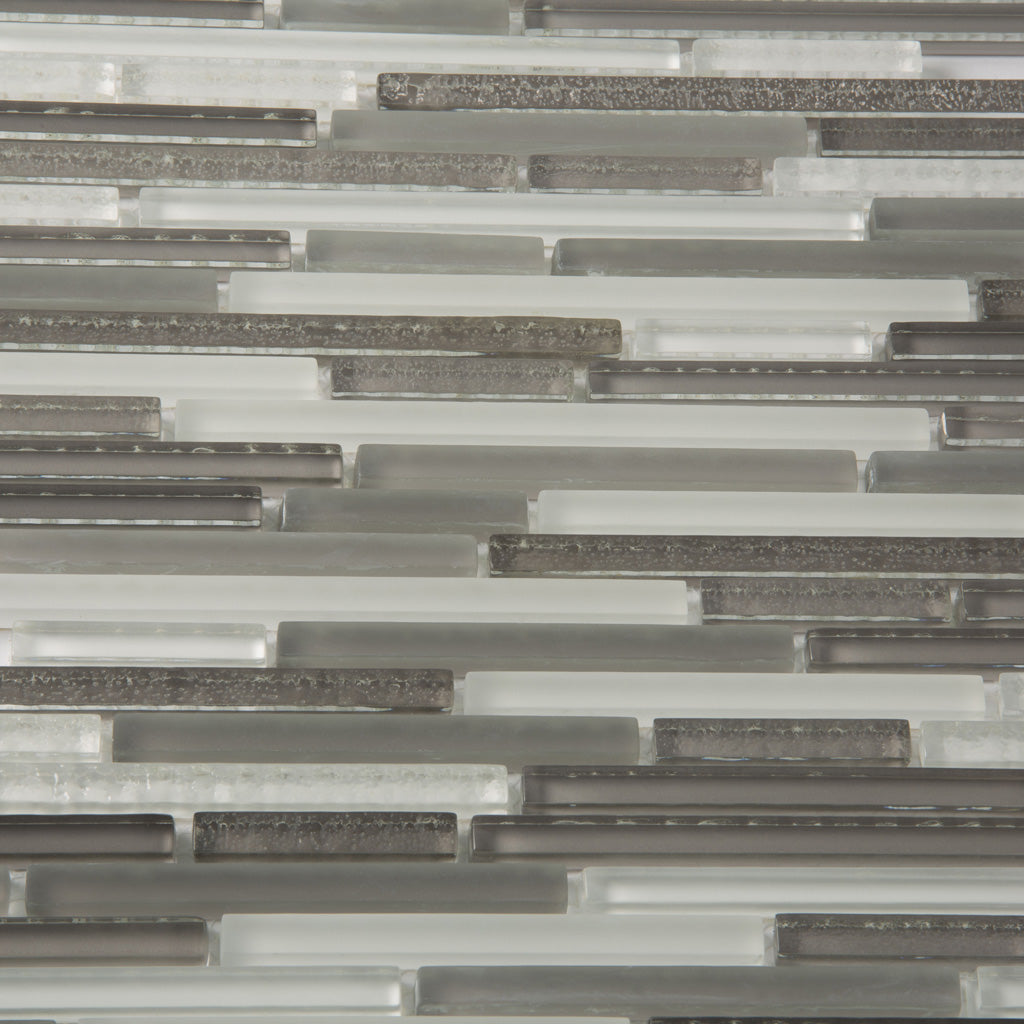 Gray 12 x 12 Glossy, Matte, Textured Glass Mosaic Tile