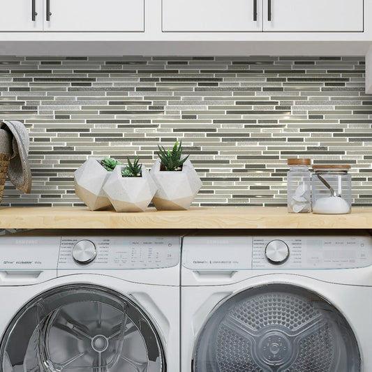 Beige 12 x 12 Glossy, Matte, Textured Glass Mosaic Tile - Sample