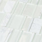 White 12 x 12 Polished, Matte Glass; stone Mosaic Tile