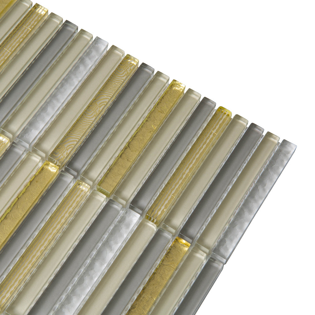 Gold 12 x 12 Glossy Glass Mosaic Tile - Sample