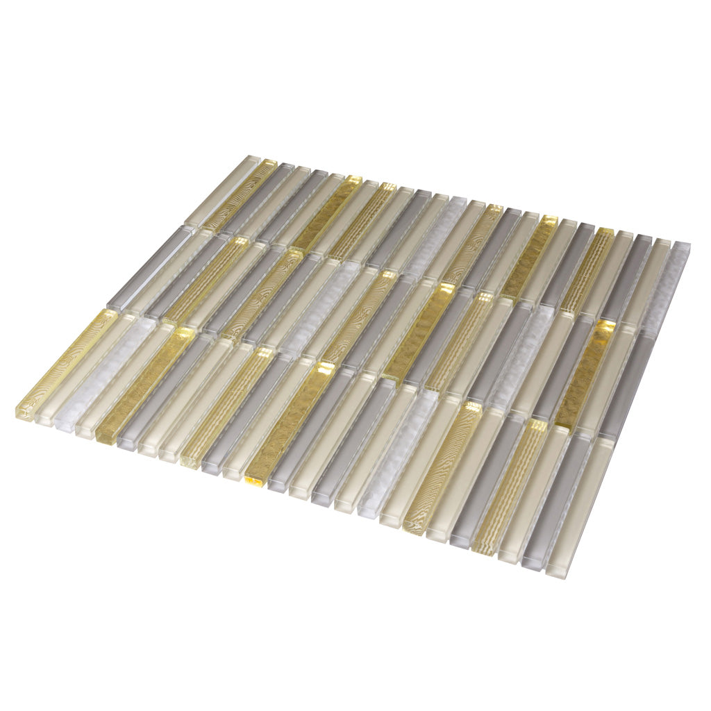 Gold 12 x 12 Glossy Glass Mosaic Tile