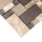 Brown 12 x 12 Polished, Matte, Textured Glass, Stone Mosaic Tile