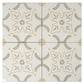 Purple, White, Yellow 9x9 Matte, Glossy Porcelain Floral Square Tile