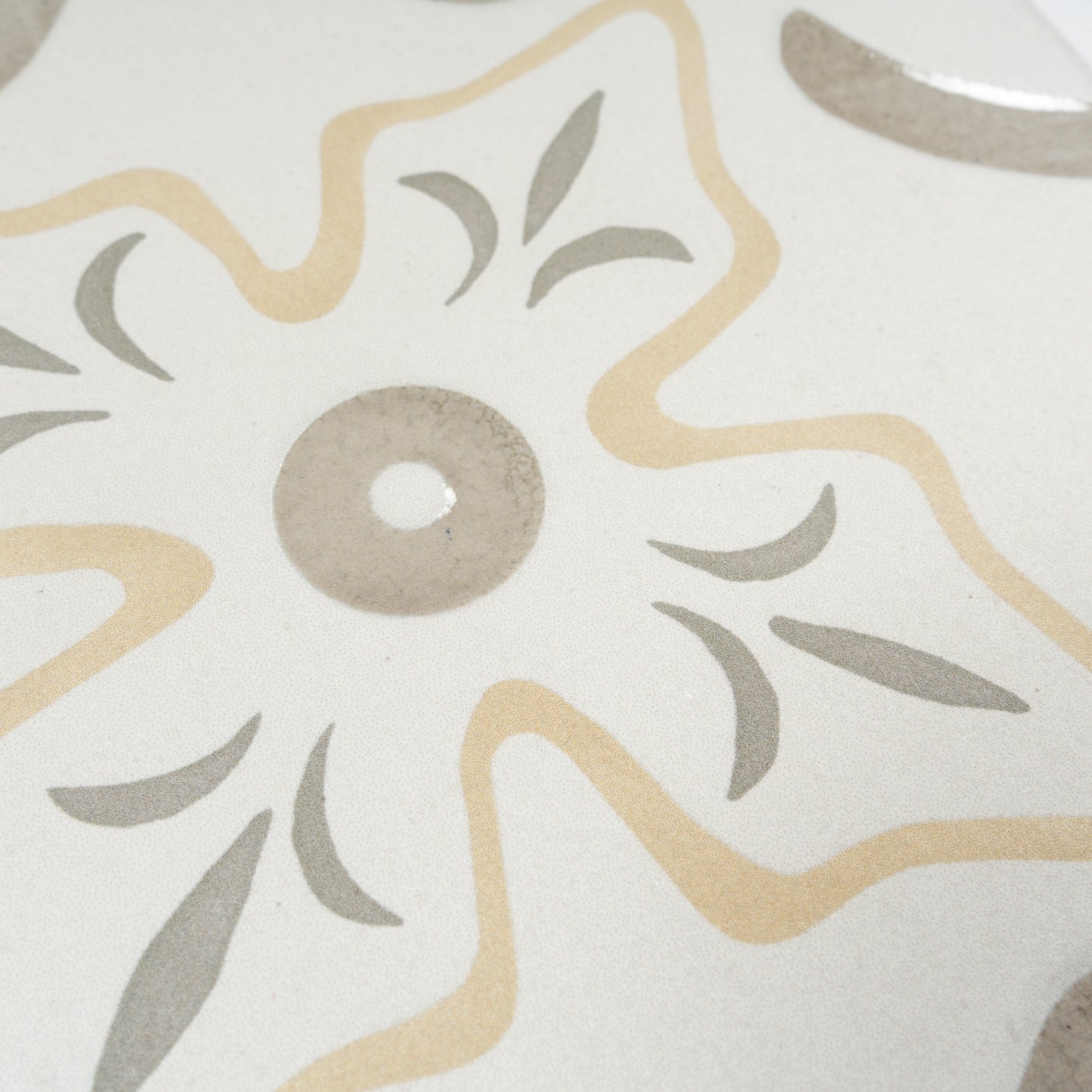 Purple, White, Yellow 9x9 Matte, Glossy Porcelain Floral Square Tile