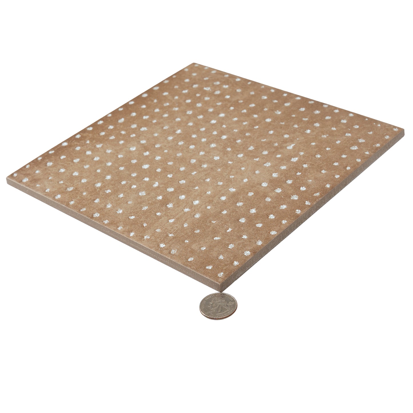 Terracotta Brown 9x9 Matte, Glossy Porcelain Dotted Square Tile