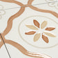 Clay off-white 9x9 Matte, Glossy Porcelain Floral Square Tile - Sample
