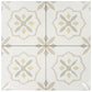 Off-White Yellow 9x9 Matte, Glossy Porcelain Floral Square Tile