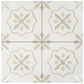 Off-White Yellow 9x9 Matte, Glossy Porcelain Floral Square Tile - Sample