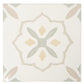 Off-White Yellow 9x9 Matte, Glossy Porcelain Floral Square Tile - Sample