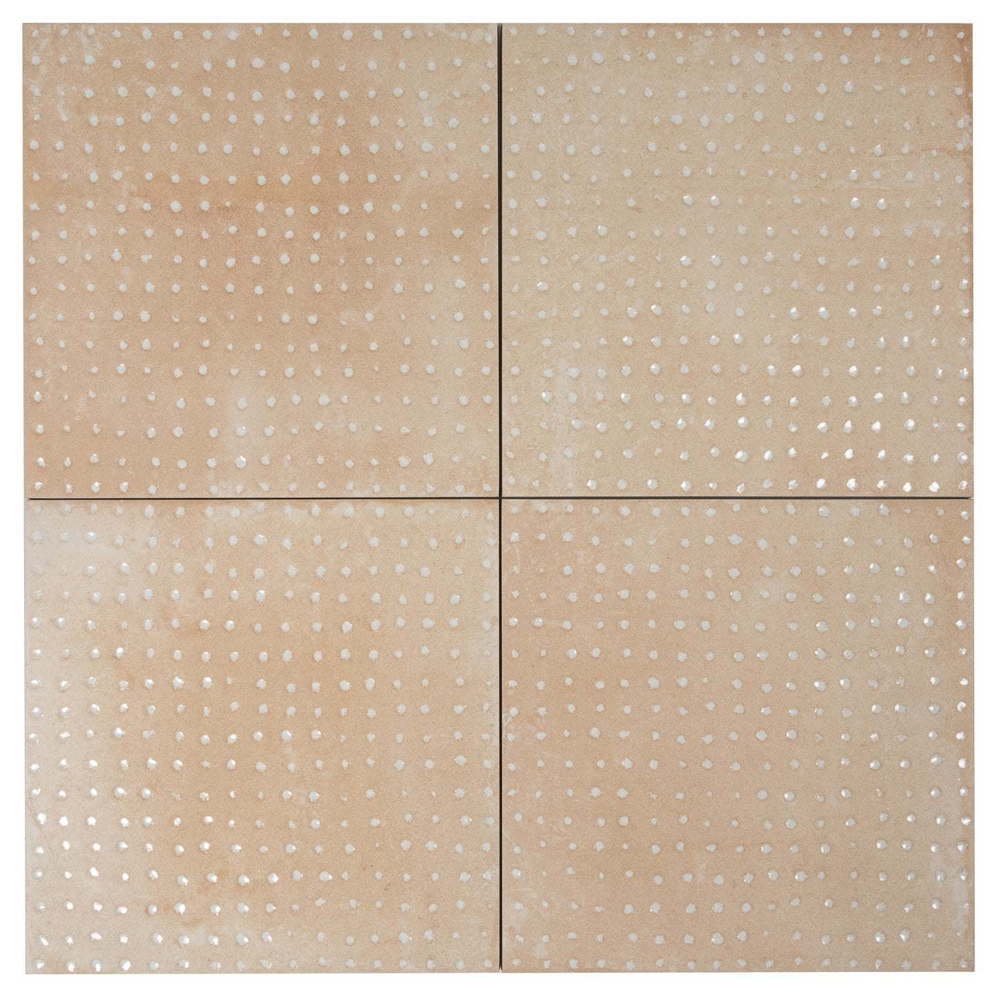 Terracotta Beige 9x9 Matte, Glossy Porcelain Dotted Square Tile - Sample