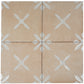 Terracotta Beige 9x9 Matte, Glossy Porcelain Floral Square Tile - Sample