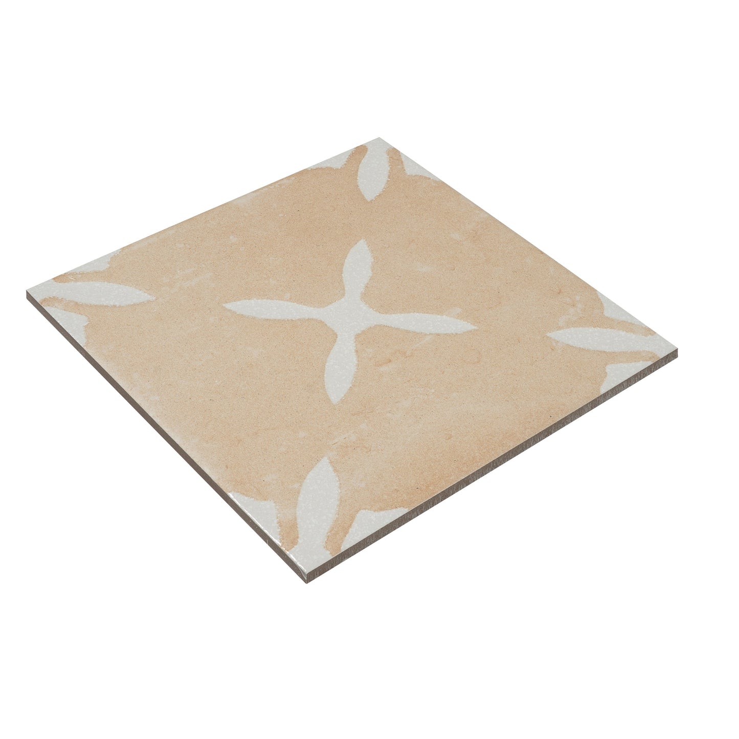Terracotta Beige 9x9 Matte, Glossy Porcelain Floral Square Tile