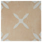 Terracotta Beige 9x9 Matte, Glossy Porcelain Floral Square Tile - Sample