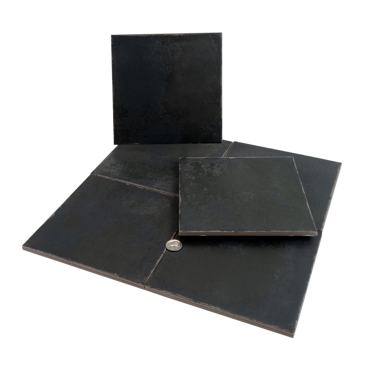 Black 8x8 Matte Porcelain Square Tile - Sample