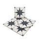 White Black 8x8 Matte Porcelain Square Motif Tile - Sample