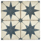 White Navy 8x8 Matte Porcelain Square Motif Tile