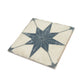 White Navy 8x8 Matte Porcelain Square Motif Tile - Sample