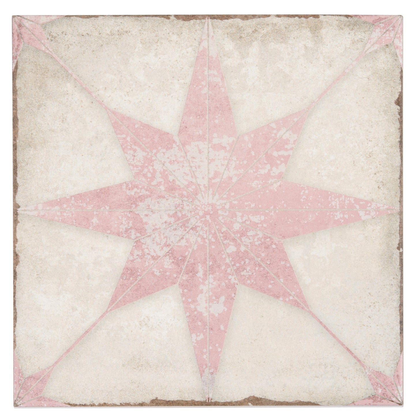 White Pink 8x8 Matte Porcelain Square Motif Tile